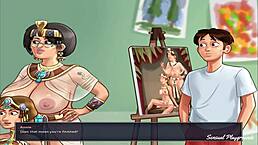 summertime saga painting two cute babes in art class