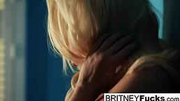 Britney Ambers, why masturbate against the blue wall?