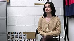 i cought this dark haireed tattooed theif suckin in the backoffice