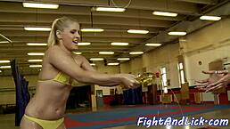 I-I love watching these oiled lesbos wrestle and lick pussy so much