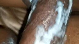 Lilpuddingbowls shows off her shaved pussy to her horny friend with big cock