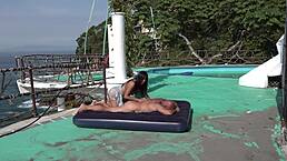 Two latinas getting face fucked and blown on the beach