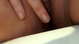 i rub my wet clit before pissing, close-up