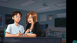 Summertime saga 44 with a hot cumshot in the library