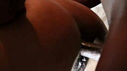 Ebony amateur mature woman enjoys monster cock in power drive scene