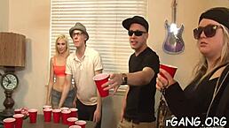 Lesbian group engages in rough sex with rods