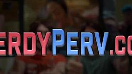 busty newbie sucking nerds dick for the first time in reality