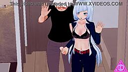 is miwa from jujutsu kaisen ready for blowjob handjob and cumshot in koikatsu uncensored