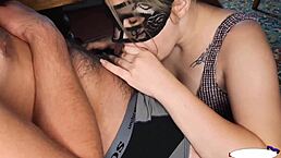 big boobs babe sucks boyfriend's cock passionately