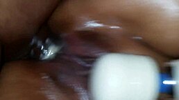 Wife in lingerie uses vibrator