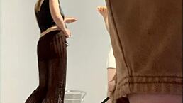 Ritafox poses sexy in the backroom for her hot photoshoot