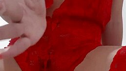 Beautiful teen 18+ in sexy lingerie boldly plays with her wet pussy, moaning loudly