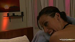 Lovely Brunette MILF Sucks and Rides Thick Cock by Pool