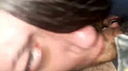 While traveling in the car, she eagerly sucks his dick