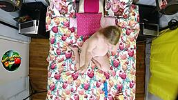 Desiree Deluca Stretches Intensely With Twins, Her Big Tits On Display From Overhead.