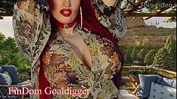 Slave fuck doll pleases goddess's BIG TITS with cosplay fetish