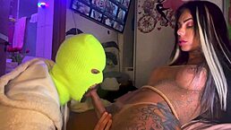 shemale vanessa rafaella fucks bareback bear and cums in his mouth