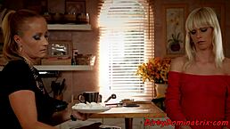 Dominant Milf Watches Bound Sub Masturbate in Fetish Scene. Her Control Is Absolute.