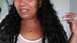 I'm an ebony latina with big tits and ass, giving you horny joi instructions