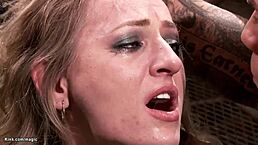 damn, slim blonde gets rough banged in bondage