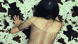 in this casual pov scene, a milf in stockings and heels gets her ass fucked anally