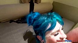 Real newbie gets a facial from dork