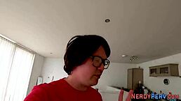 Real newbie gets a facial from dork