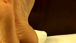 co-worker rubs high arch feet.