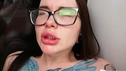 babe with glasses gets doggystyle hard fuck