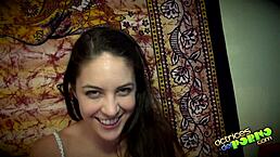 Carolina handles the monster cock with her blowjob skills