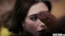 petite teen 18+ interacts with guy outdoors