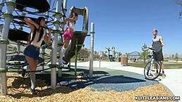 Elle Voneva drilled doggystyle while eating Vina Sky's pussy hard.