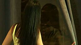 Babe Rubs Muff Craving For Sex