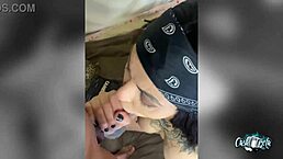I'm filling my tattooed whore's mouth with cum, isn't that hot?