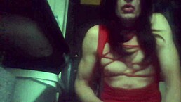 The tranny SLUT gets a CUMSHOT after ANAL FUCKING with a DILDO.