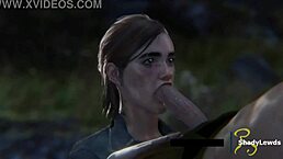 Ellie Sucking Cock in Wild 3D Hentai Cartoon Game Scene