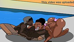 Sugar Daddy DEEP THROATS Gold Digger by the Pool