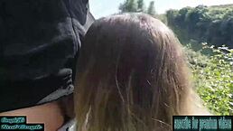 hey, wanna help her collect a semen sample out in nature with a hot blowjob?