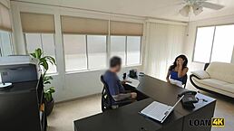 loan4k features a hot chick negotiating a loan with the bank manager