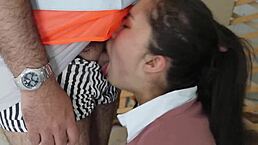 Fucking a Worker Without Condom Leads to Cumshot