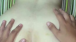 petite teen gets on all fours for stepfather's doggystyle, cumshot on tits.