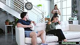 this petite teen sucking stepbro's big cock with tattoos 😈