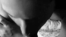 My wife gives me a wet blowjob at home