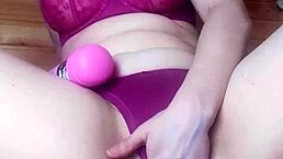 sweet blonde girl in mask fingers her wet pussy to orgasm