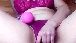sweet blonde girl in mask fingers her wet pussy to orgasm