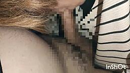 Japanese amateur couple in outdoor blowjob