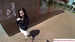 out-of-town blonde feels intense pleasure getting fucked outdoors in doggystyle