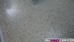 River Lynn explores Tony Rubino's massive bulge with eager hands.