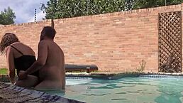 swimming pool outdoor fun with big ass