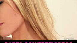 Gorgeous blonde bombshell Leony April shows off her body in a classy way.